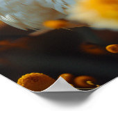 ガチョウエレガントと黄色の花 ポスター (角)