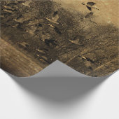 ガチョウヴィンテージアンティークセピアテクスチャデコパージュ ラッピングペーパー (角)