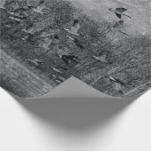 ガチョウヴィンテージ白黒テクスチャデコパージュ ラッピングペーパー (角)