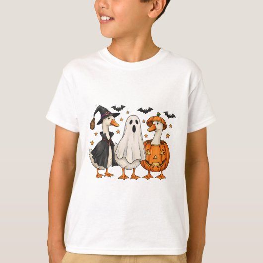 ガチョウ不気味のハロウィン間抜けのハおもしろいハ Tシャツ (正面)