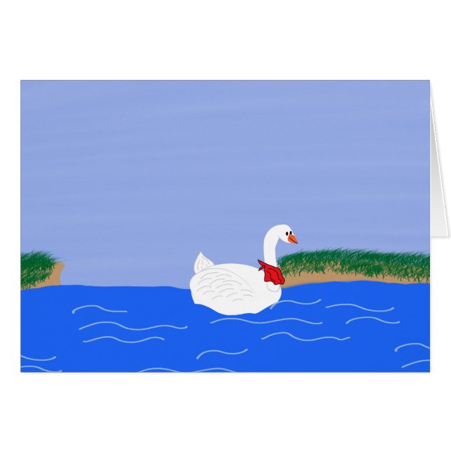 ガチョウ白の湖の漫画アート (正面横)