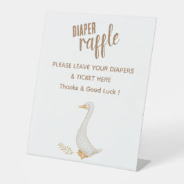 ガチョウ赤ちゃんシャワーおむつラッフルサイン 台座サイン