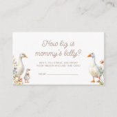 ガチョウ赤ちゃんシャワーどのようにママの腹の大きさ エンクロージャーカード (正面)