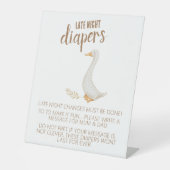 ガチョウ赤ちゃんシャワーラテナイトオムツ 台座サイン (正面)