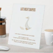 ガチョウ赤ちゃんシャワー深夜の変更サイン 台座サイン (インサイチュ)