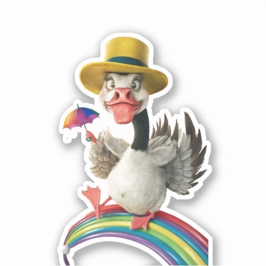 ガチョウ間抜けが緩いスケッチに、ガウが間抜けいる シール (正面)