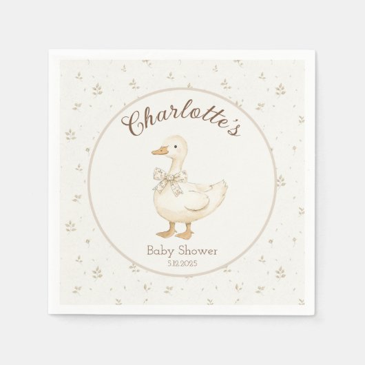 ガチョウ間抜けが緩い男の赤ちゃんシャワー スタンダードカクテルナプキン (正面)