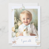 ガチョウ間抜けのボーイフォト月次バナーカード1枚 招待状 (正面)