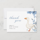 ガチョウ間抜けの小男の子のシャワー サンキューカード (正面)