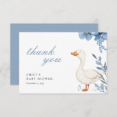 ガチョウ間抜けの小男の子のシャワー サンキューカード (正面/裏面)