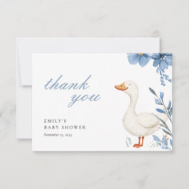 ガチョウ間抜けの小男の子のシャワー サンキューカード