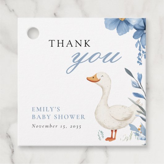 ガチョウ間抜けの小男の子のシャワー フェイバータグ (正面)