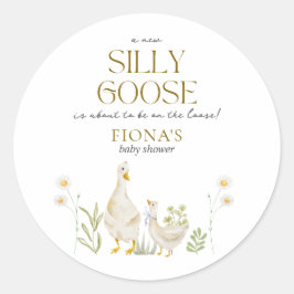 ガチョウ間抜けの水色の赤男女兼用ちゃんシャワー ラウンドシール