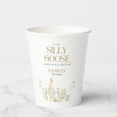 ガチョウ間抜けの水色の赤男女兼用ちゃんシャワー 紙コップ (正面)