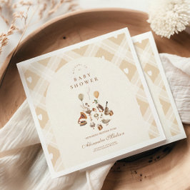 ガチョウ間抜けの赤お洒落ちゃんシャワー スタンダードカクテルナプキン