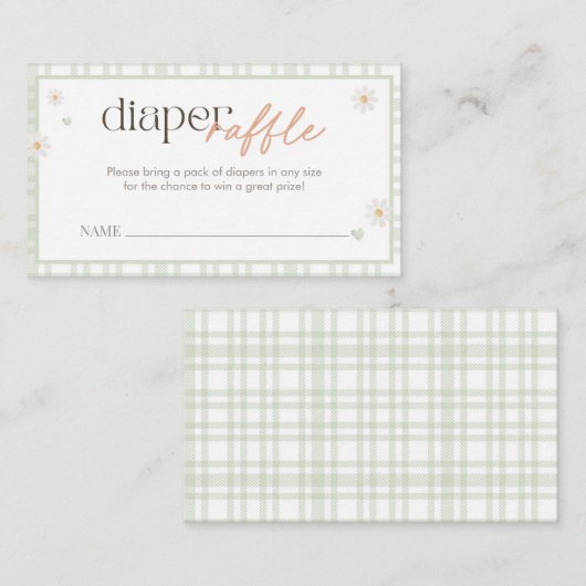 ガチョウ間抜けの赤ちゃんシャワーおむつラッフルカード エンクロージャーカード (正面/裏面)
