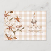 ガチョウ間抜けの赤ちゃんシャワーおむつラッフル エンクロージャーカード (正面)