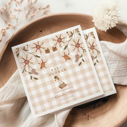 ガチョウ間抜けの赤ちゃんシャワー スタンダードカクテルナプキン