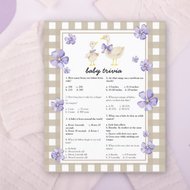 ガチョウ間抜けの赤ちゃんシャワー – ベビートリビアゲーム (クリエイターアップロード済み)