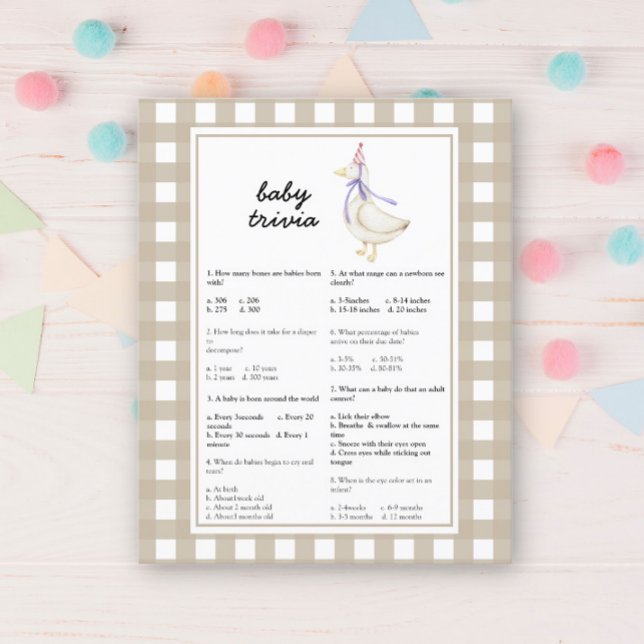 ガチョウ間抜けの赤ちゃんシャワー – ベビートリビアゲーム (クリエイターアップロード済み)