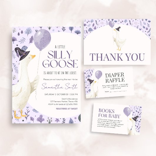 ガチョウ間抜けの赤ちゃんシャワー 招待状