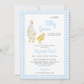 ガチョウ間抜けの赤ちゃんシャワー 招待状 (正面)