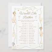 ガチョウ間抜けの赤ん坊のシャワーは彼女はむしろゲームカードだろう 招待状 (正面)