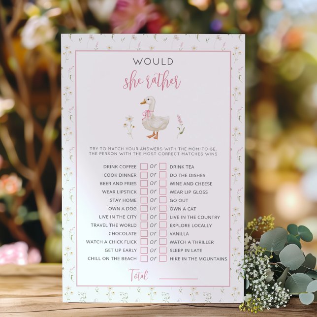 ガチョウ間抜けは彼女はむしろ女の子の赤ちゃんシャワーのゲーム (クリエイターアップロード済み)