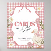 ガチョウ間抜けガールピンクのカードとギフト ポスター (正面)