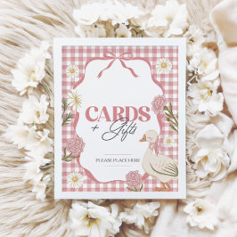 ガチョウ間抜けガールピンクのカードとギフト ポスター