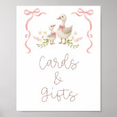 ガチョウ間抜けガールベビーシャワーカードとギフト ポスター (正面)