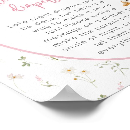 ガチョウ間抜けガールベビーシャワー深夜おむつ ポスター (角)