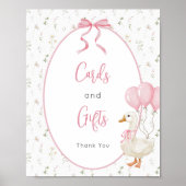 ガチョウ間抜けガール誕生日カードとギフト ポスター (正面)