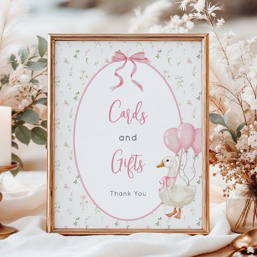 ガチョウ間抜けガール誕生日カードとギフト ポスター