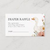 ガチョウ間抜けガール赤ちゃんシャワーおむつラッフル エンクロージャーカード (正面)