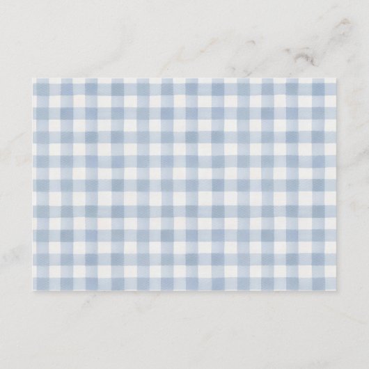 ガチョウ間抜けギンガムアヒル赤ちゃんシャワー囲い車 エンクロージャーカード (裏面)