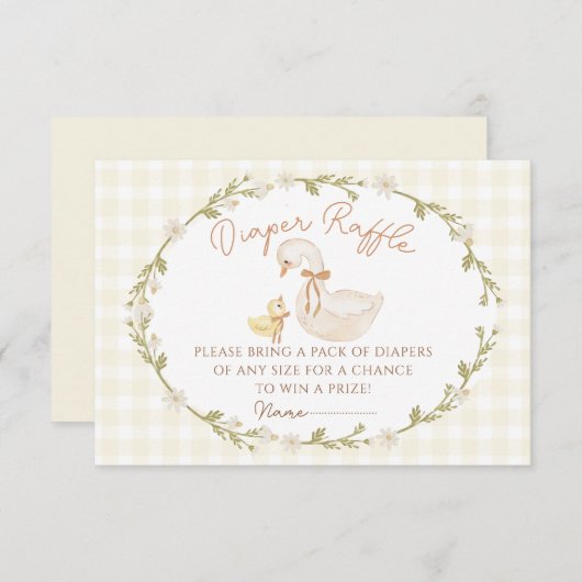 ガチョウ間抜けギンガムダックベビーシューウエンクロージャカード エンクロージャーカード (正面/裏面)