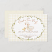 ガチョウ間抜けギンガムダック性別neutra赤ちゃんシャワー エンクロージャーカード (正面/裏面)