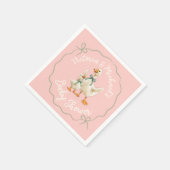 ガチョウ間抜けギンガムボウベイビーシャワー スタンダードカクテルナプキン (角)