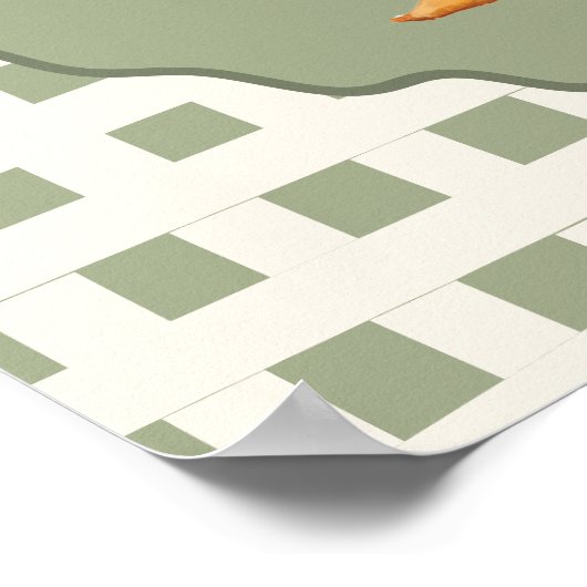 ガチョウ間抜けギンガムボウベイビーシャワー ポスター (角)