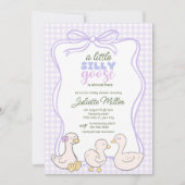 ガチョウ間抜けギンガ男女兼用ム赤ちゃんシャワー 招待状 (正面)