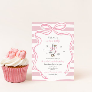 ガチョウ間抜けコケット女子2歳の誕生日 招待状