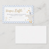 ガチョウ間抜けジンガム赤ちゃんシャワーおむつラッフル エンクロージャーカード (正面/裏面)