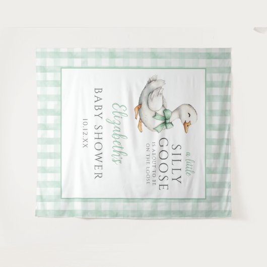 ガチョウ間抜けニュートラル赤ちゃんシャワー写真背景 タペストリー (正面(横))