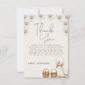 ガチョウ間抜けニュートラルBohoベビーブシャワーパーティー サンキューカード (正面)