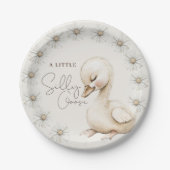 ガチョウ間抜けニュートラルBohoベビーブシャワーパーティー ペーパープレート (正面)