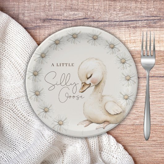 ガチョウ間抜けニュートラルBohoベビーブシャワーパーティー ペーパープレート