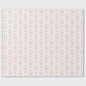 ガチョウ間抜けピンクの弓の紋章ヴィンテージの赤ちゃんシャワー ラッピングペーパー (フラット)