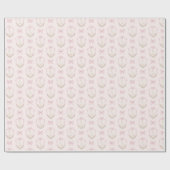 ガチョウ間抜けピンクの弓の紋章ヴィンテージ赤ちゃんシャワーWra ラッピングペーパー (フラット)