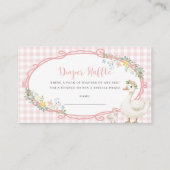 ガチョウ間抜けピンクジンガムガールおむつラッフルカード エンクロージャーカード (正面)